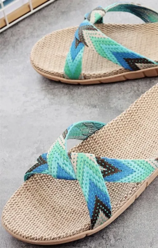 Men's Summer Flax Non-Slip Flip Flops