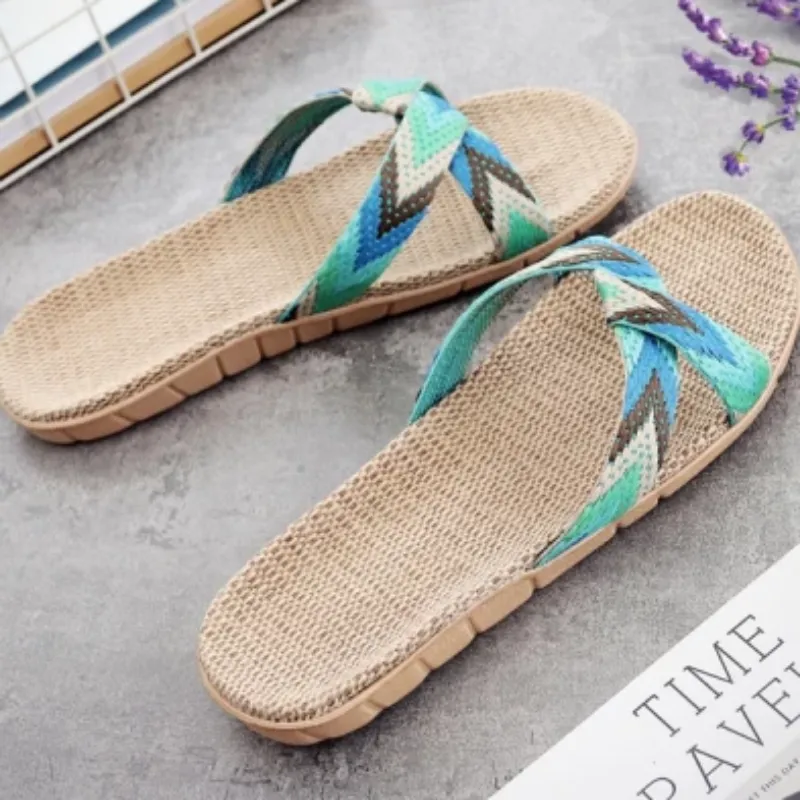 Men's Summer Flax Non-Slip Flip Flops