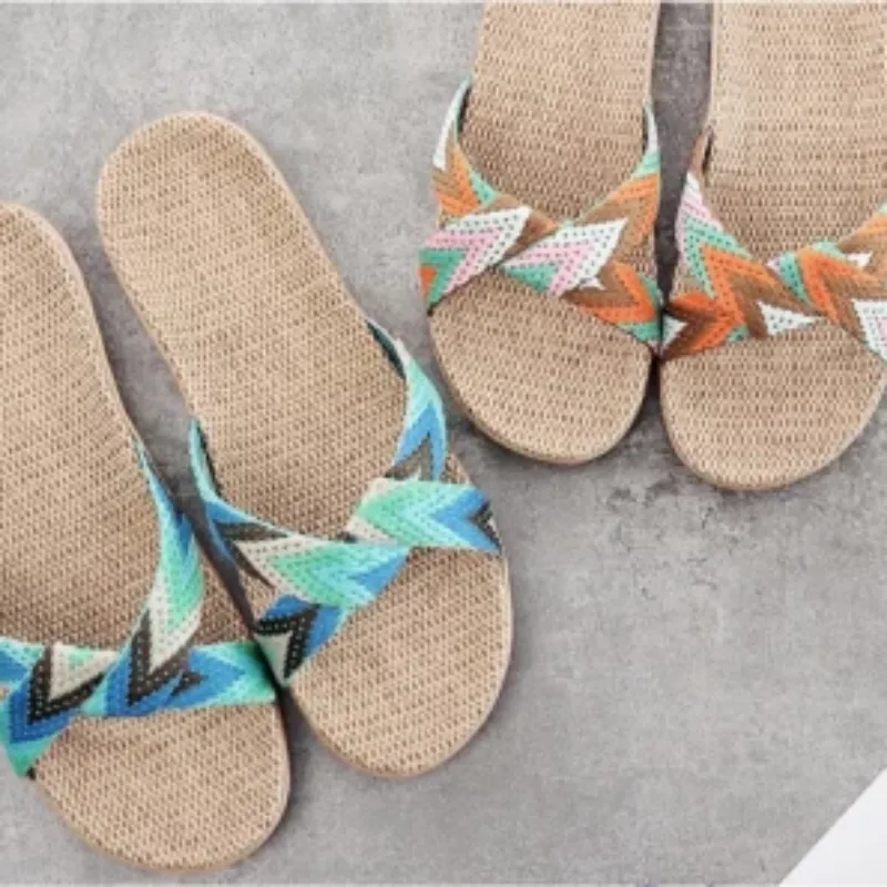 Men's Summer Flax Non-Slip Flip Flops