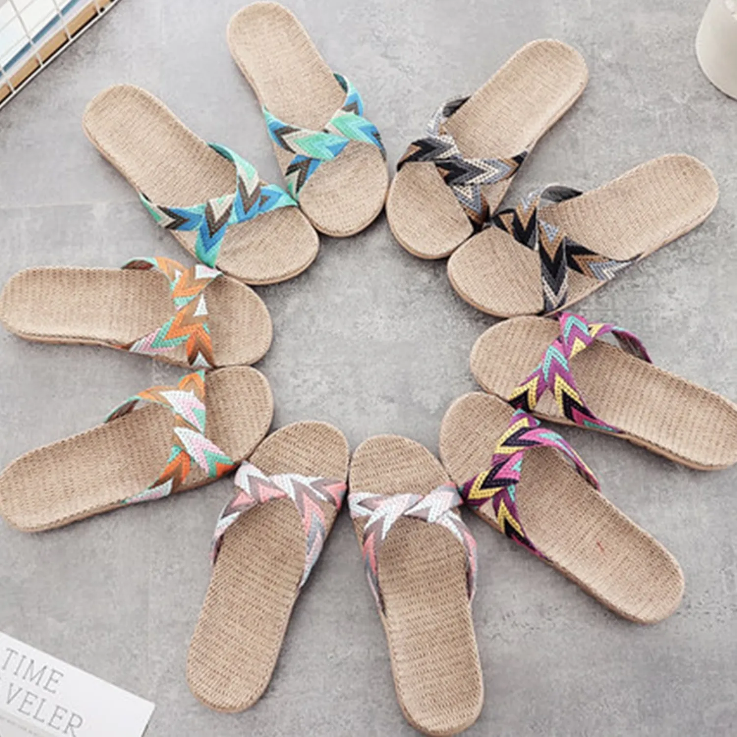 Men's Summer Flax Non-Slip Flip Flops