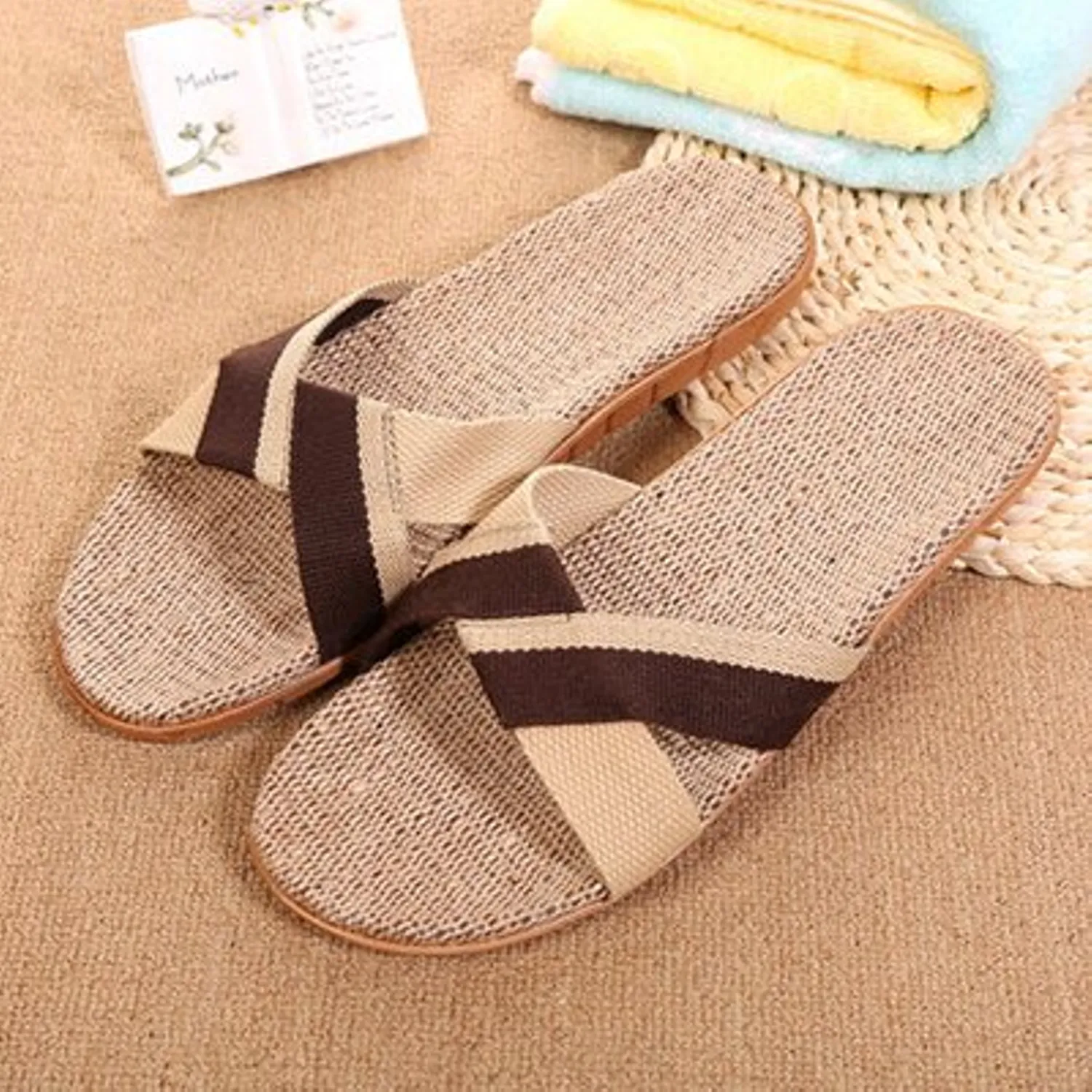 Men's Summer Flax Non-Slip Flip Flops