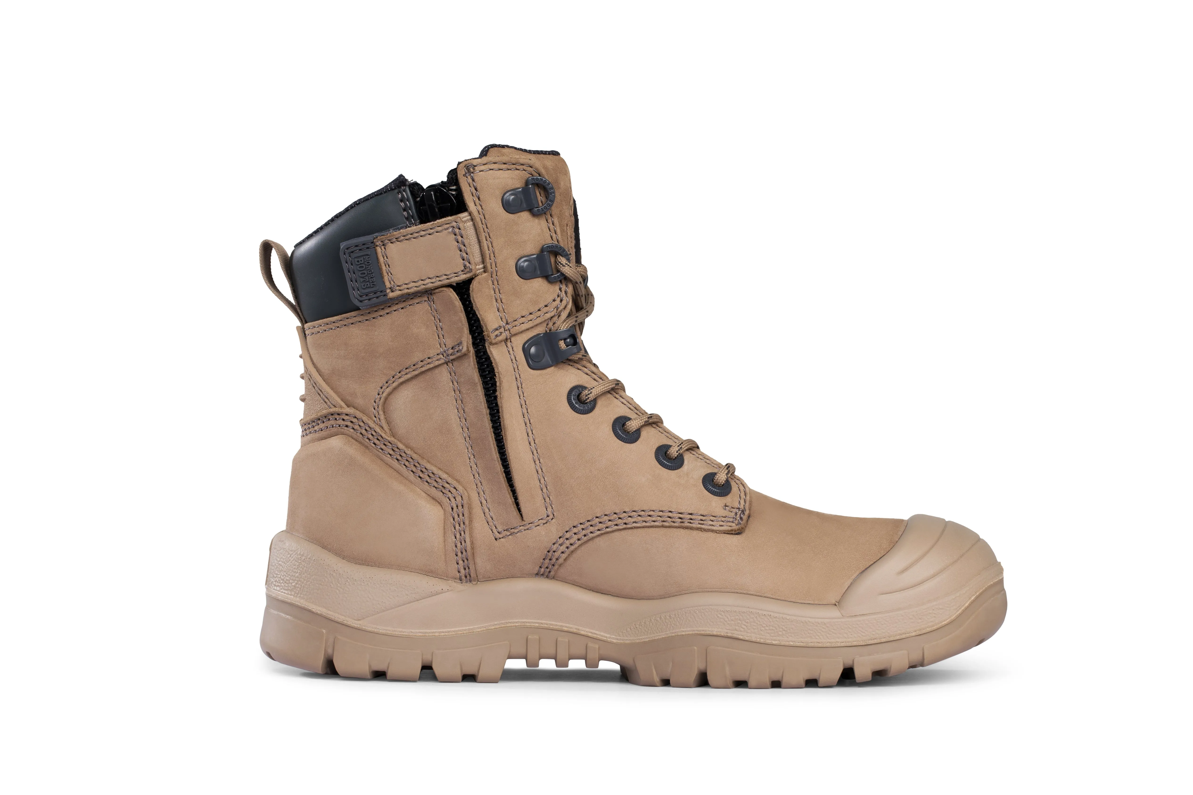 Mongrel - Stone High Leg Zip Safety Vibram Rubber Boot