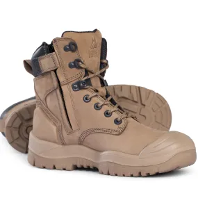 Mongrel - Stone High Leg Zip Safety Vibram Rubber Boot