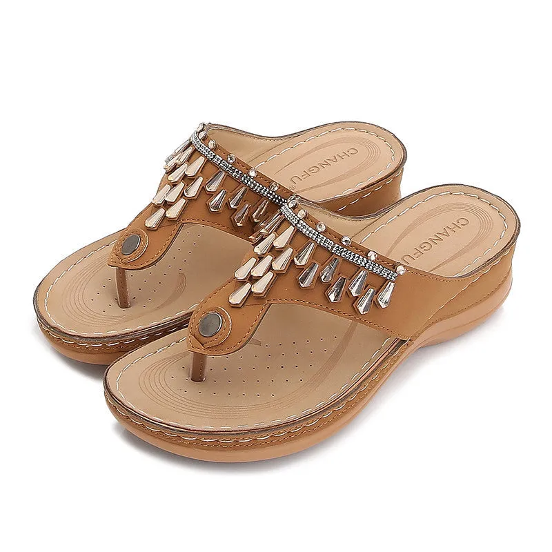 Nanccy Lightweight Rhinestone Non-Slip Sandals
