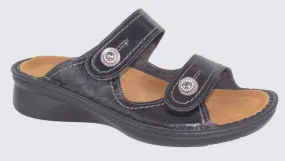 NAOT Sitar Black Madras Ladies Leather Sandal