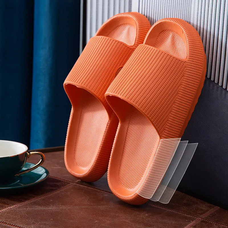Non-slip unisex slippers with an ergonomically thick sole