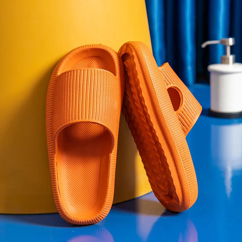 Non-slip unisex slippers with an ergonomically thick sole