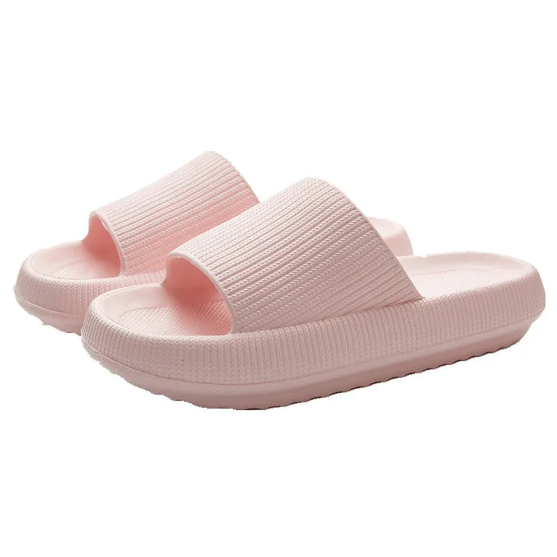 Non-slip unisex slippers with an ergonomically thick sole