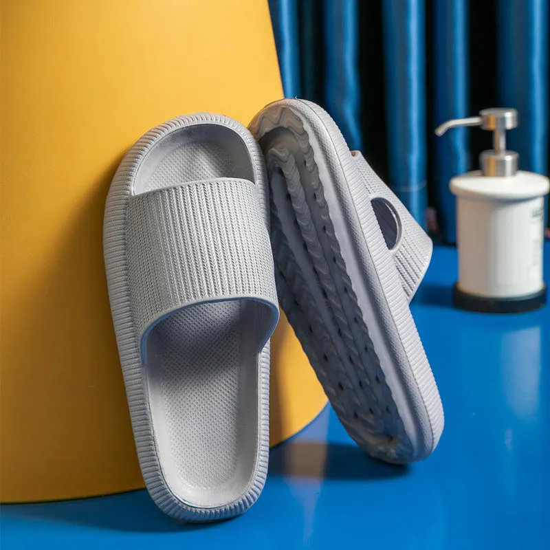 Non-slip unisex slippers with an ergonomically thick sole