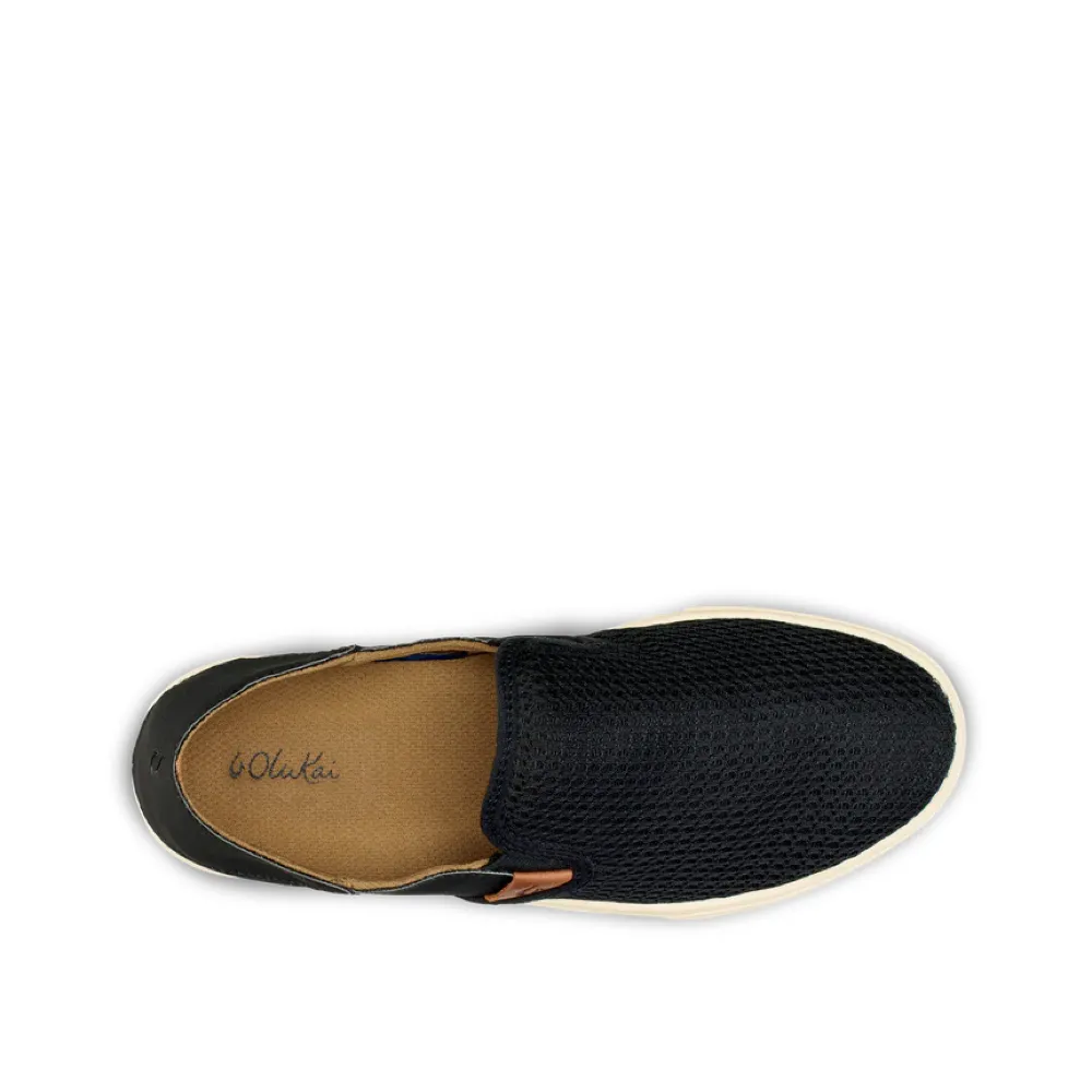 OluKai Women's Pehuea Mesh Slip On Sneaker (Black)
