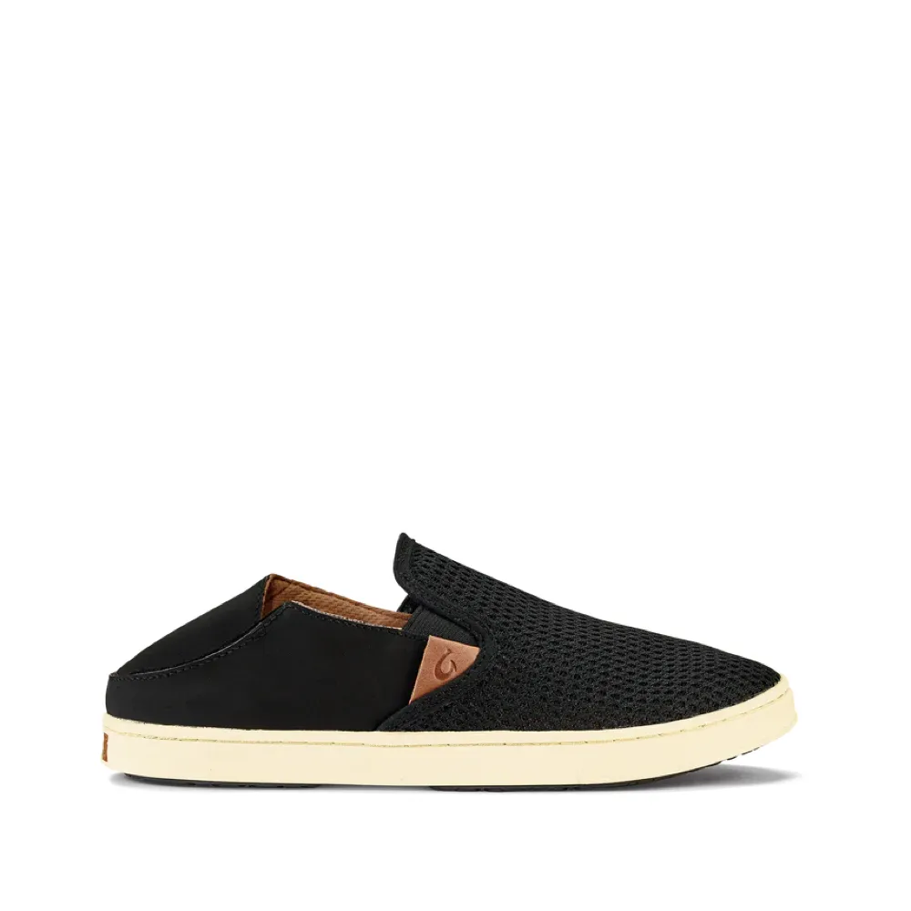 OluKai Women's Pehuea Mesh Slip On Sneaker (Black)