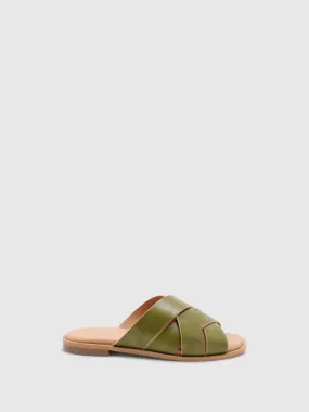 Open Slippers Evergrren Green