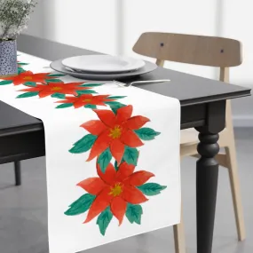 Poinsettia Table Runner / Christmas Table Runner / Poinsettia Decor