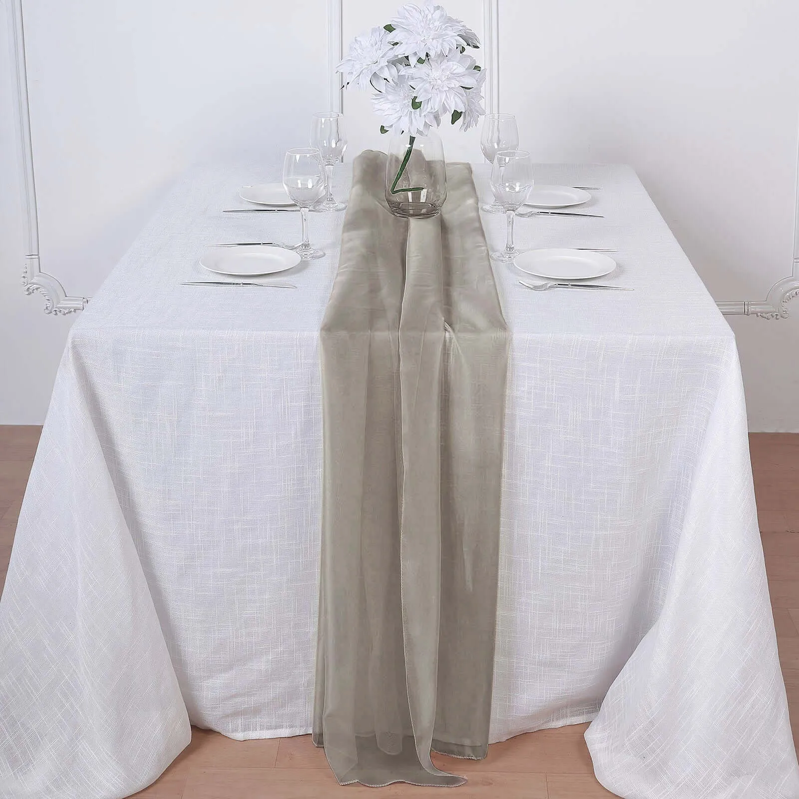 Premium Chiffon Table Runner 6ft Natural - Lightweight Table Linen