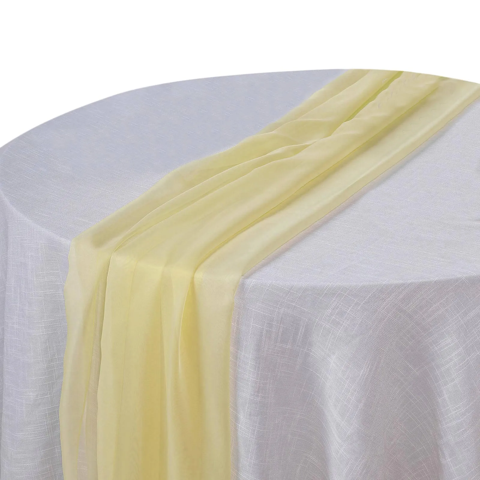 Premium Chiffon Table Runner 6ft Yellow - Lightweight Table Linen