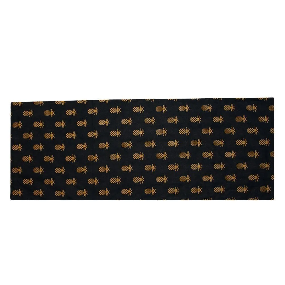Primitive Colonial Black Pineapple Table Runner 14" X 45" Farmhouse Cotton