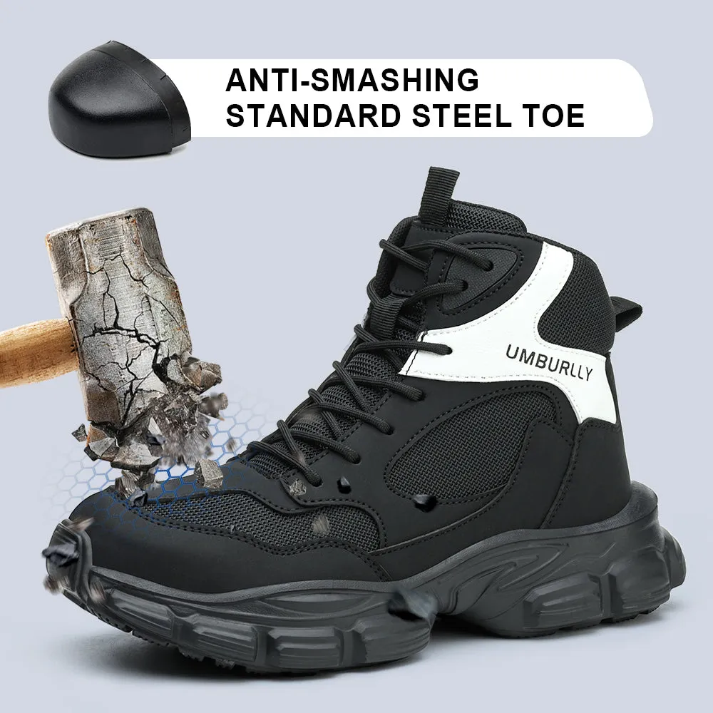 Purple Lightweight Steel Toe Winter Work Boots for Women Safety Shoes