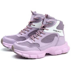 Purple Lightweight Steel Toe Winter Work Boots for Women Safety Shoes