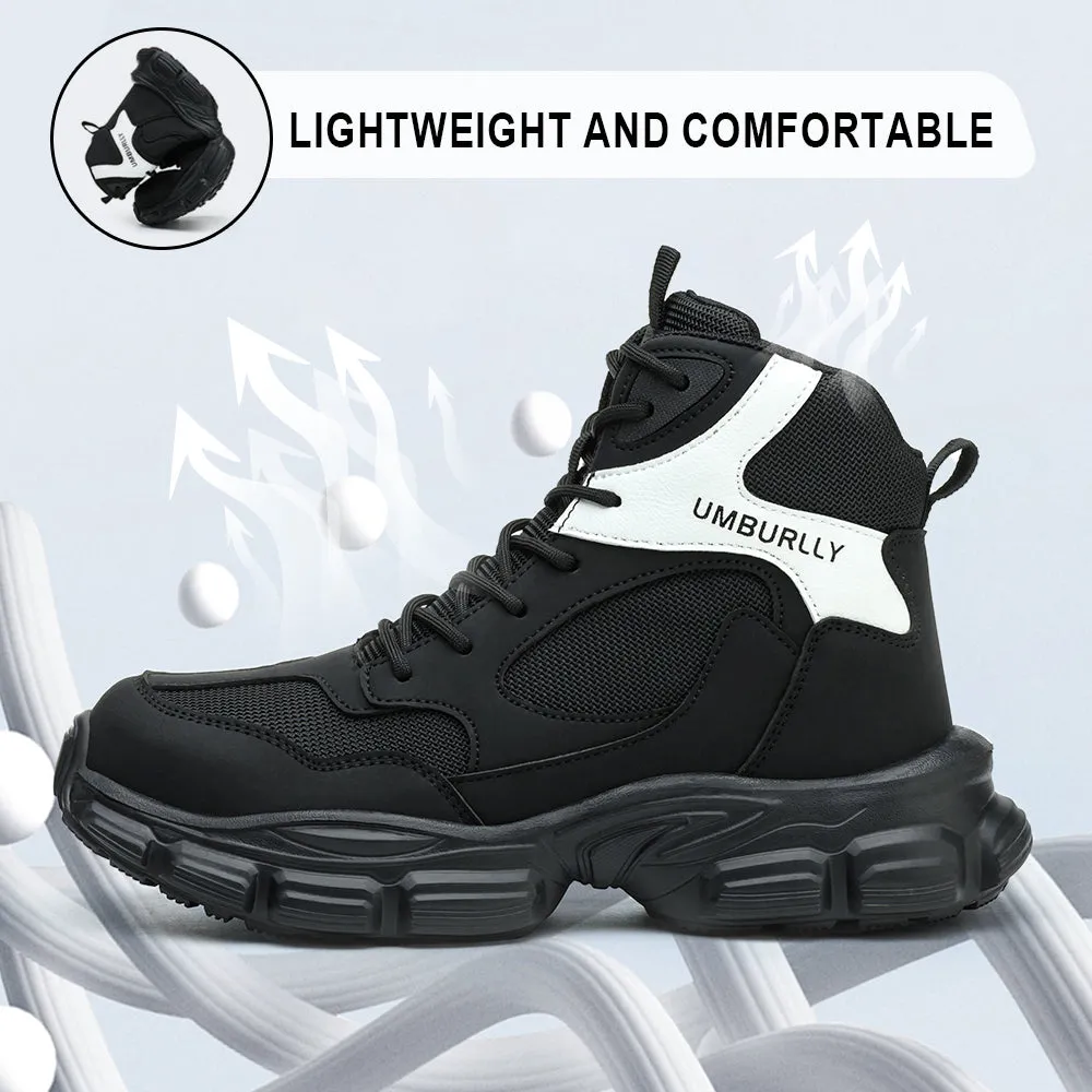 Purple Lightweight Steel Toe Winter Work Boots for Women Safety Shoes
