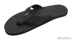 Rainbow Sandals Men's Single Layer Hemp - 1" Strap - Black