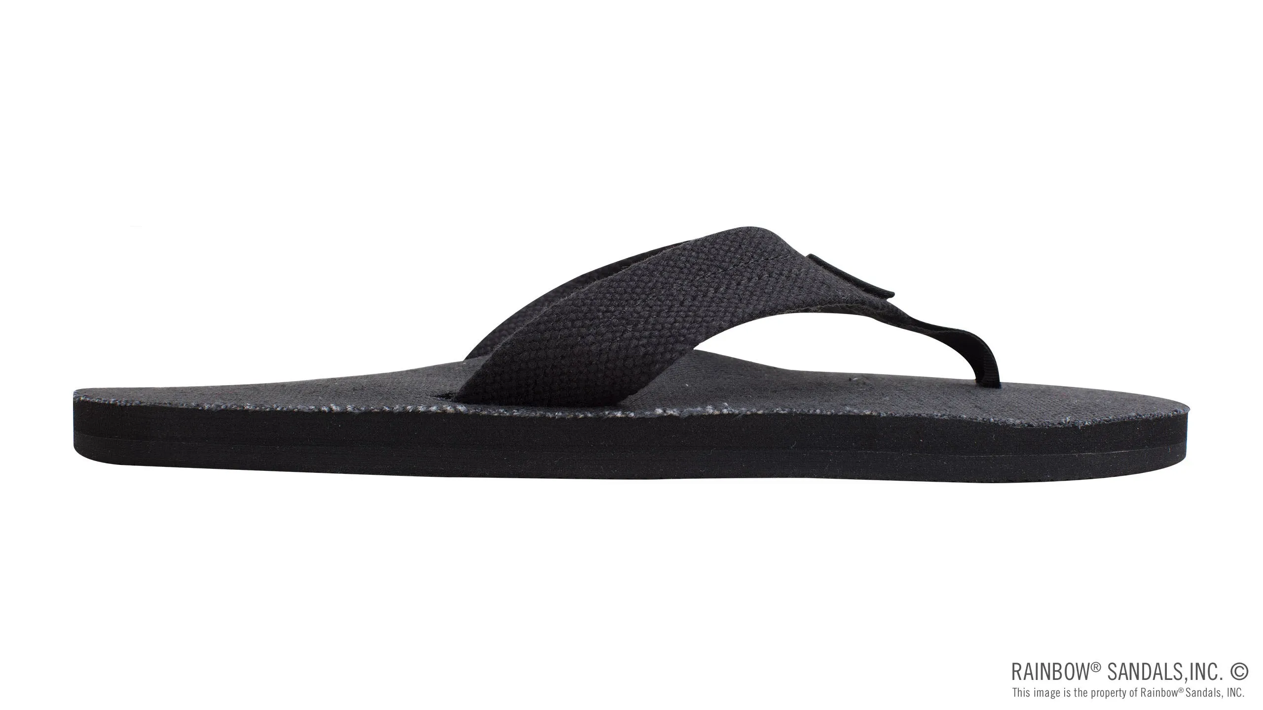 Rainbow Sandals Men's Single Layer Hemp - 1" Strap - Black