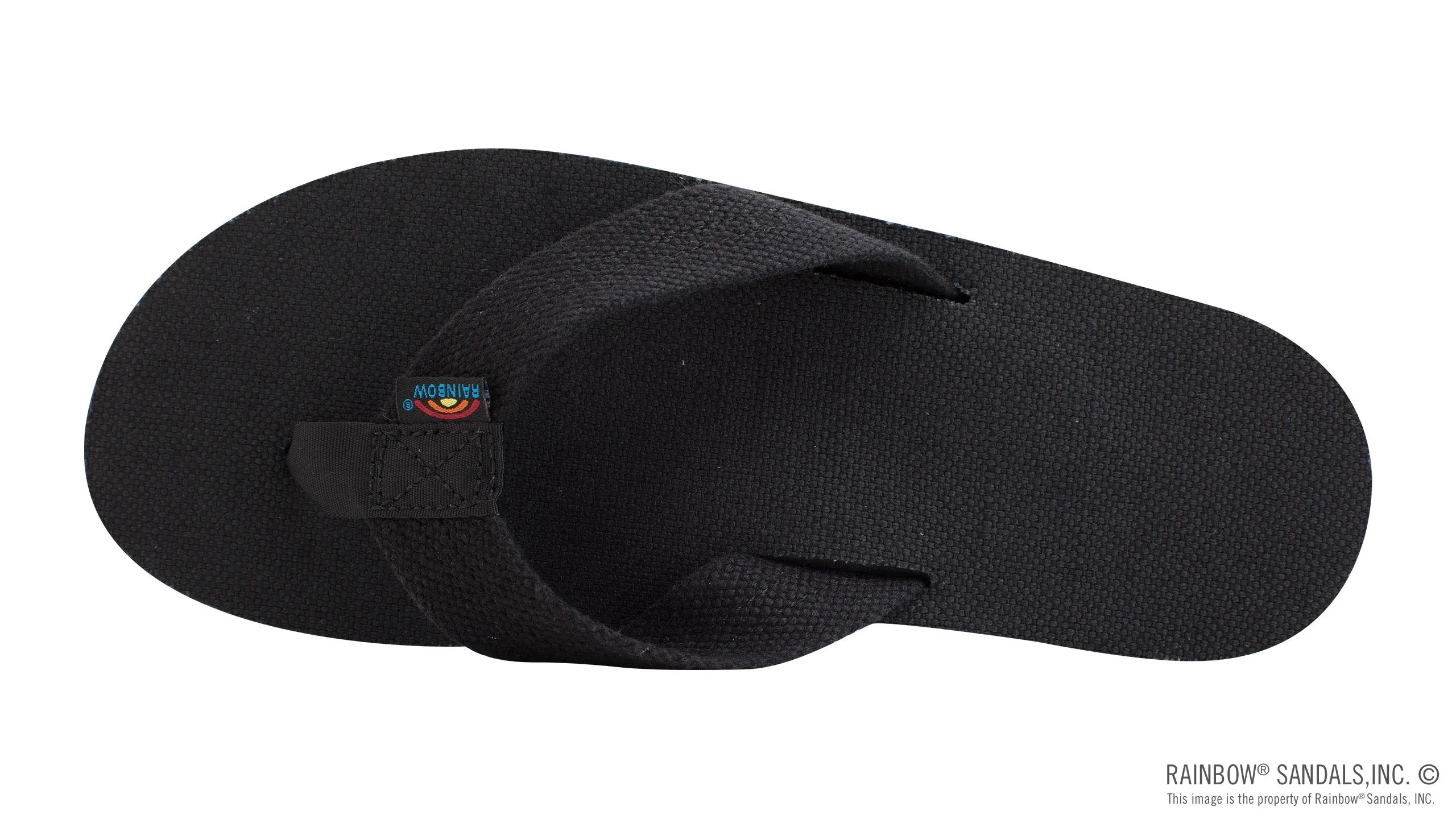 Rainbow Sandals Men's Single Layer Hemp - 1" Strap - Black