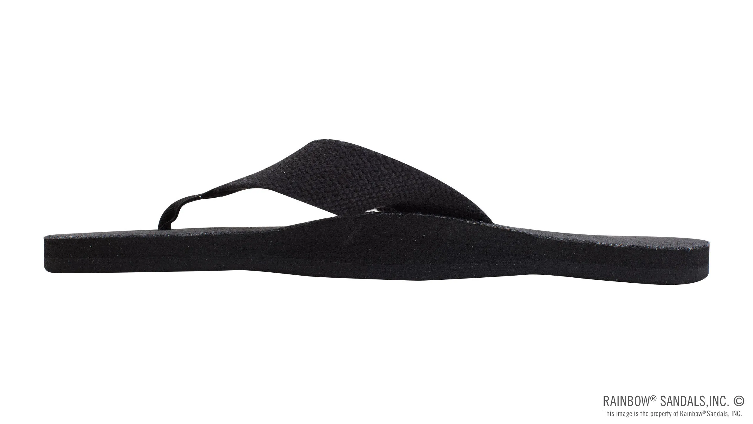 Rainbow Sandals Men's Single Layer Hemp - 1" Strap - Black