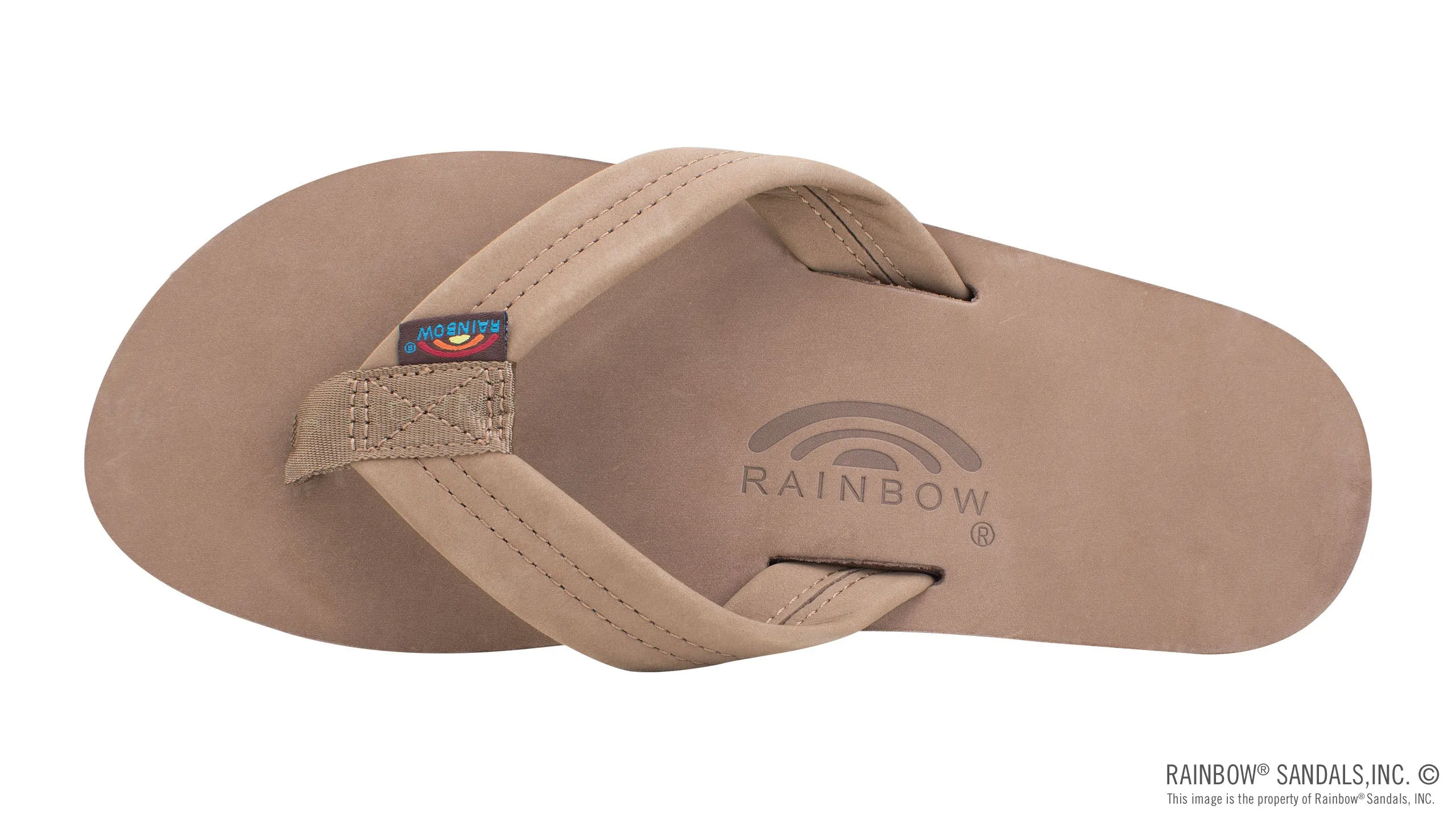 Rainbows Men's Single Layer Premier Leather with Arch Support 1" Strap Dark Brown