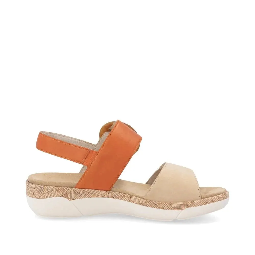 Remonte Women's Adjustable Sandals- Orange