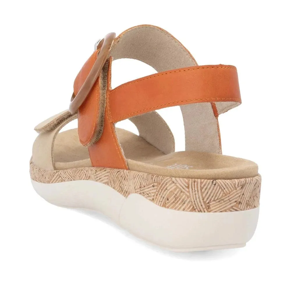 Remonte Women's Adjustable Sandals- Orange
