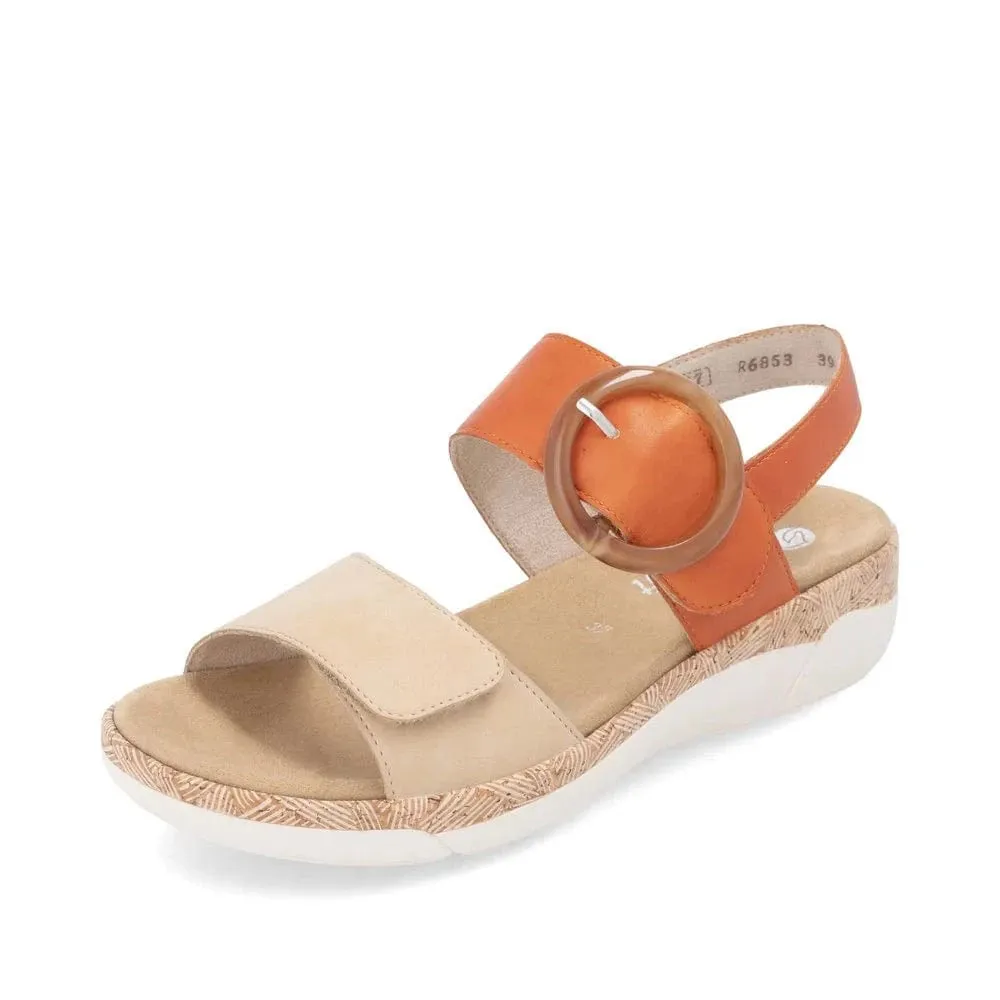 Remonte Women's Adjustable Sandals- Orange