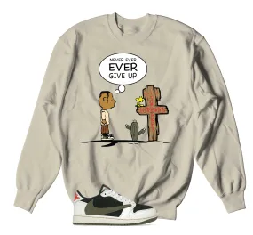 Retro 1 Olive Smiley Never Ever Sweater