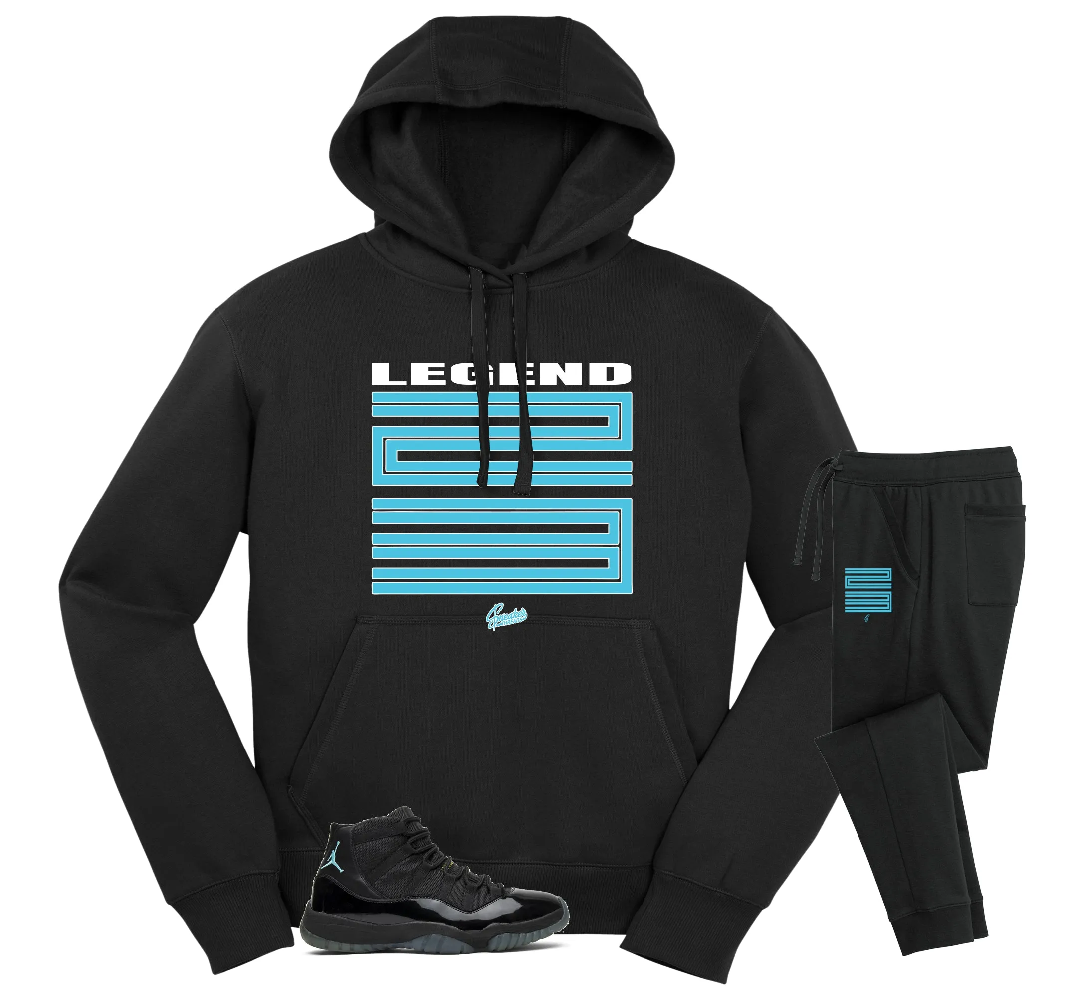 Retro 11 Gamma Blue Crest Hoodie Jogger Set