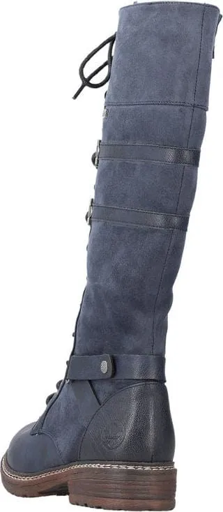 Rieker Women's Tall Lace & Zip Boots- Blue