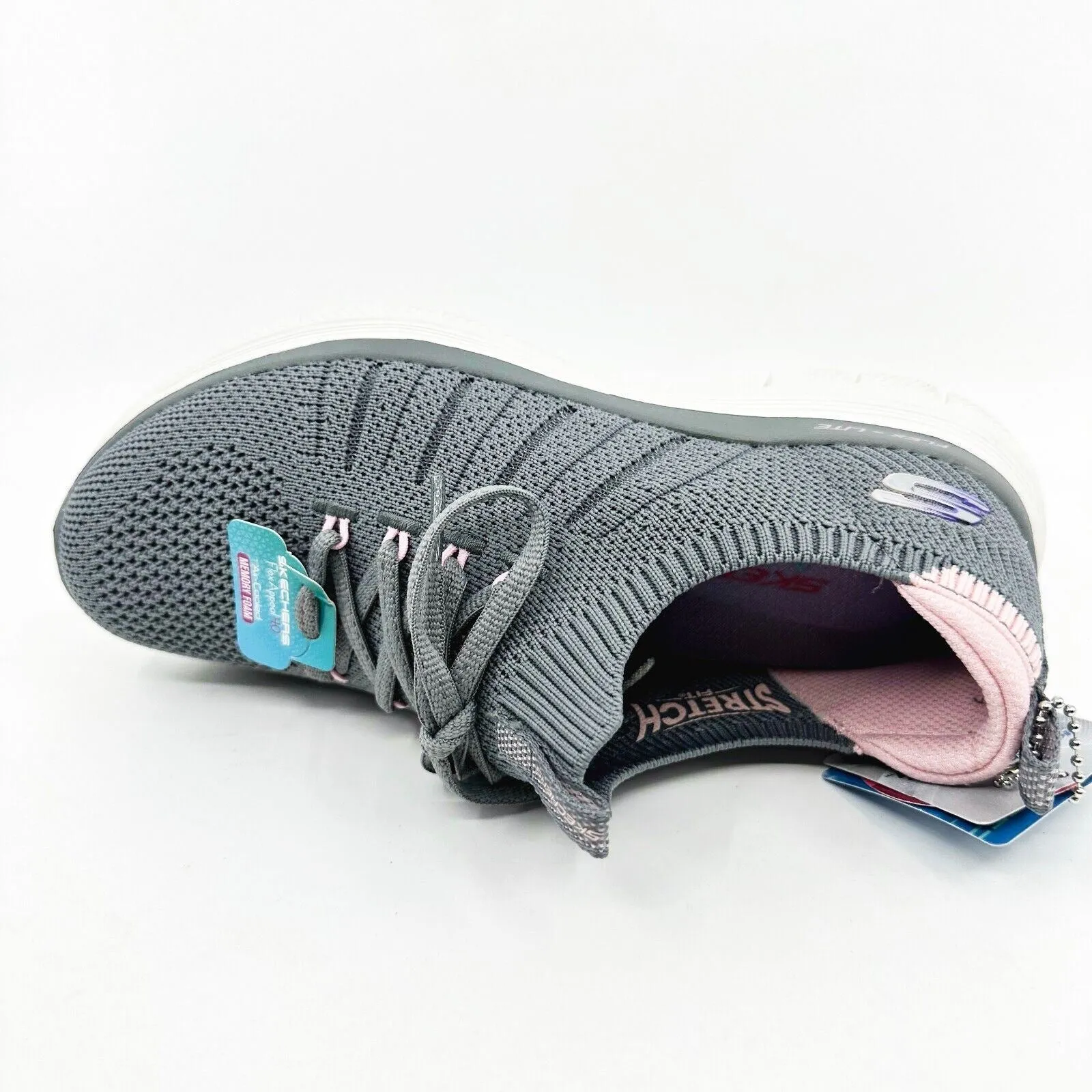 Skechers Flex Appeal 4.0 Victory Lap Charcoal Pink Womens Size 5 Sneakers