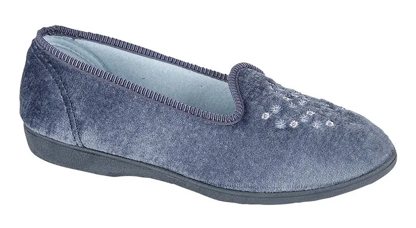 Sleepers Ladies Memory Foam Blueberry Slippers