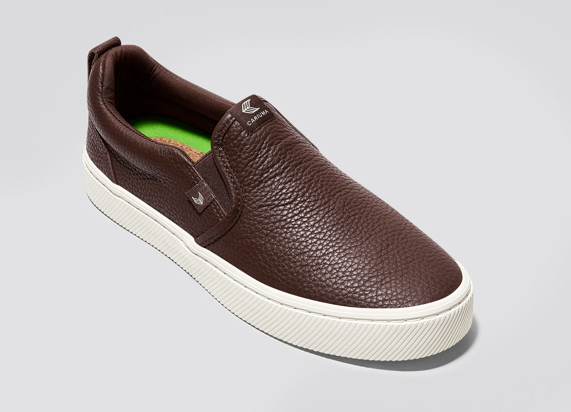 SLIP-ON ブラウン プレミアムレザー スニーカー ウィメンズ