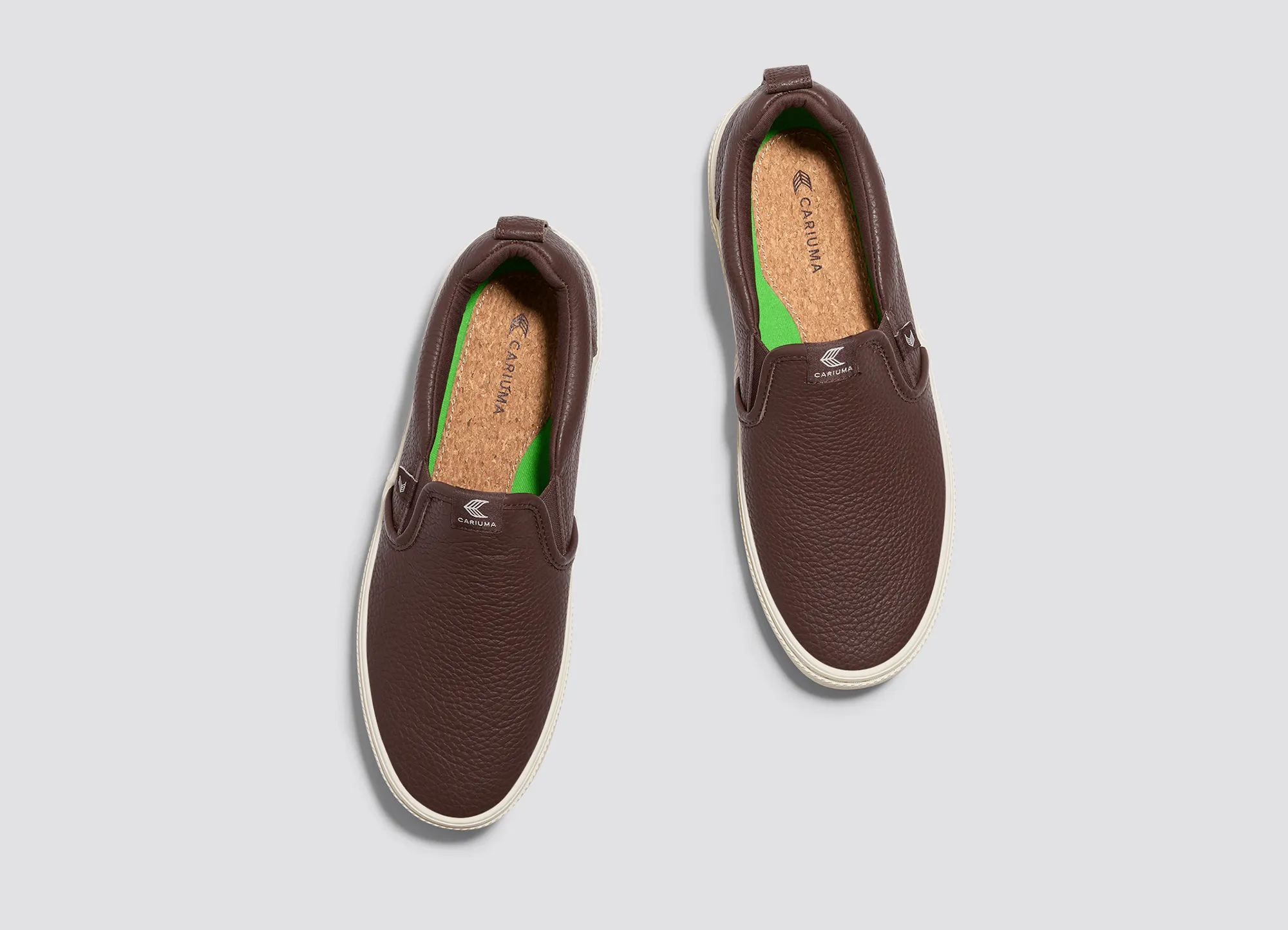 SLIP-ON ブラウン プレミアムレザー スニーカー ウィメンズ