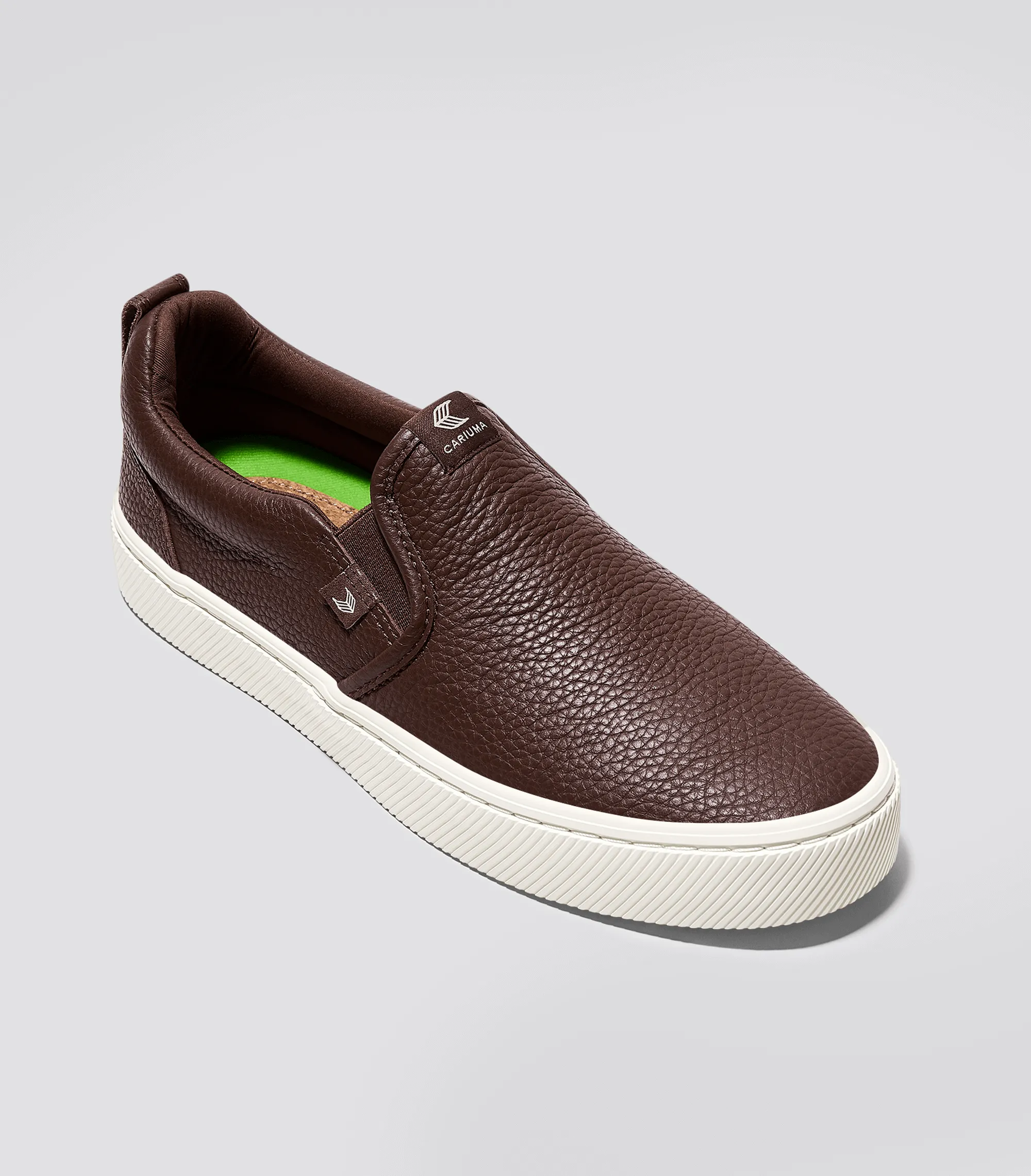 SLIP-ON ブラウン プレミアムレザー スニーカー ウィメンズ