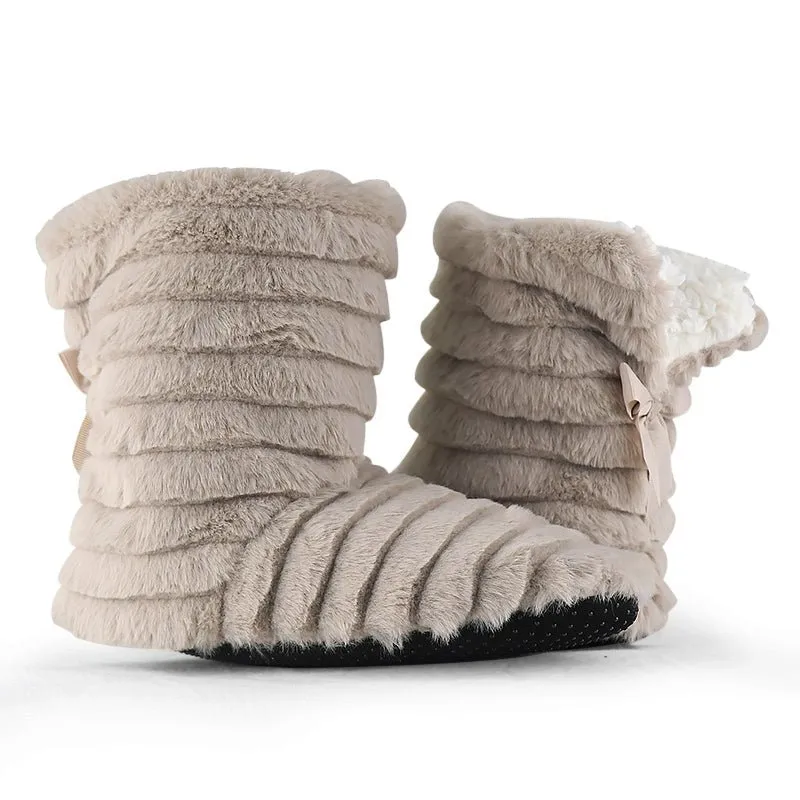 Sock Slippers for Women House Shoes With Fur Butterfly