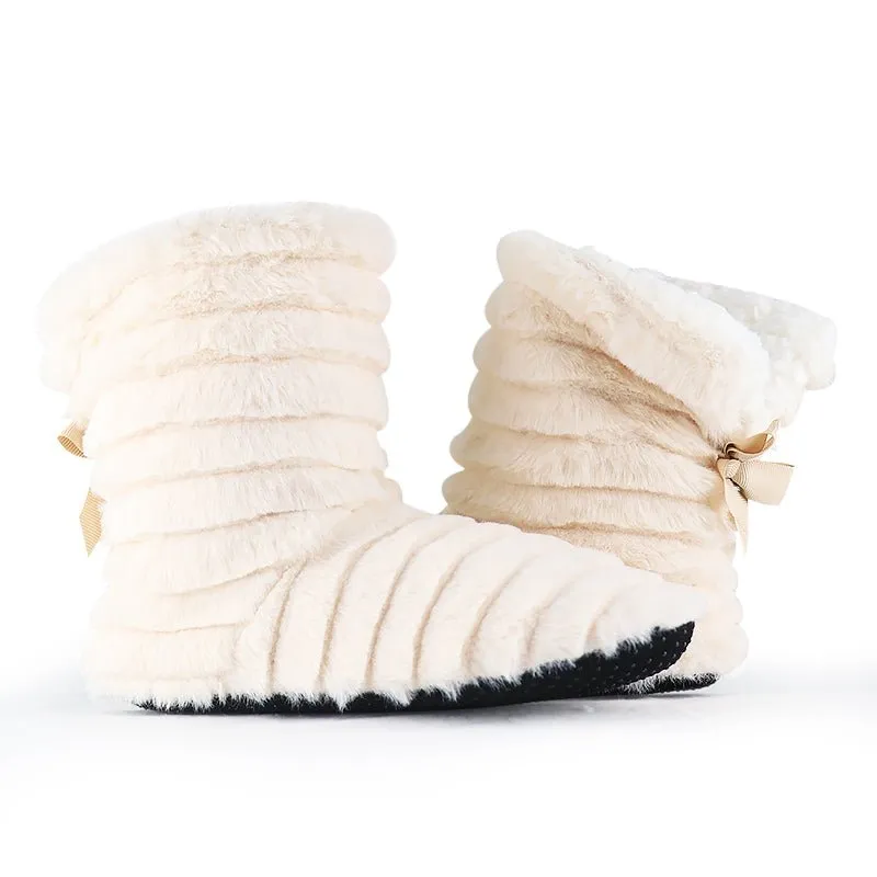 Sock Slippers for Women House Shoes With Fur Butterfly