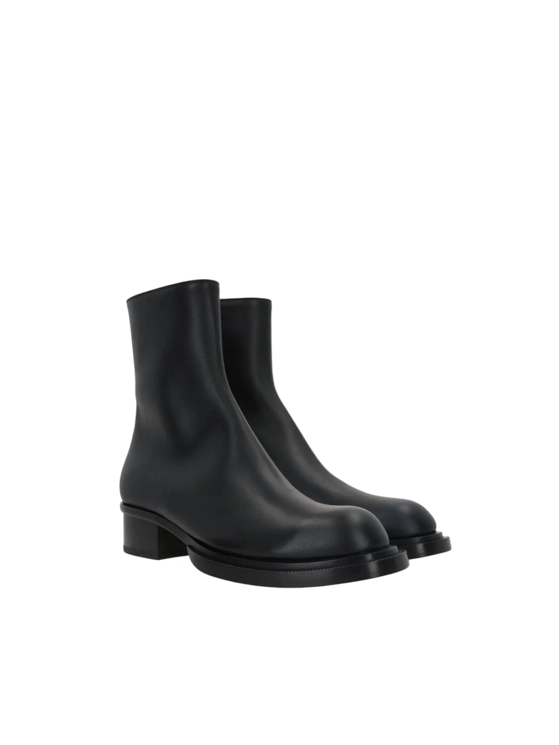 Stack Smooth Leather Cuban Boots