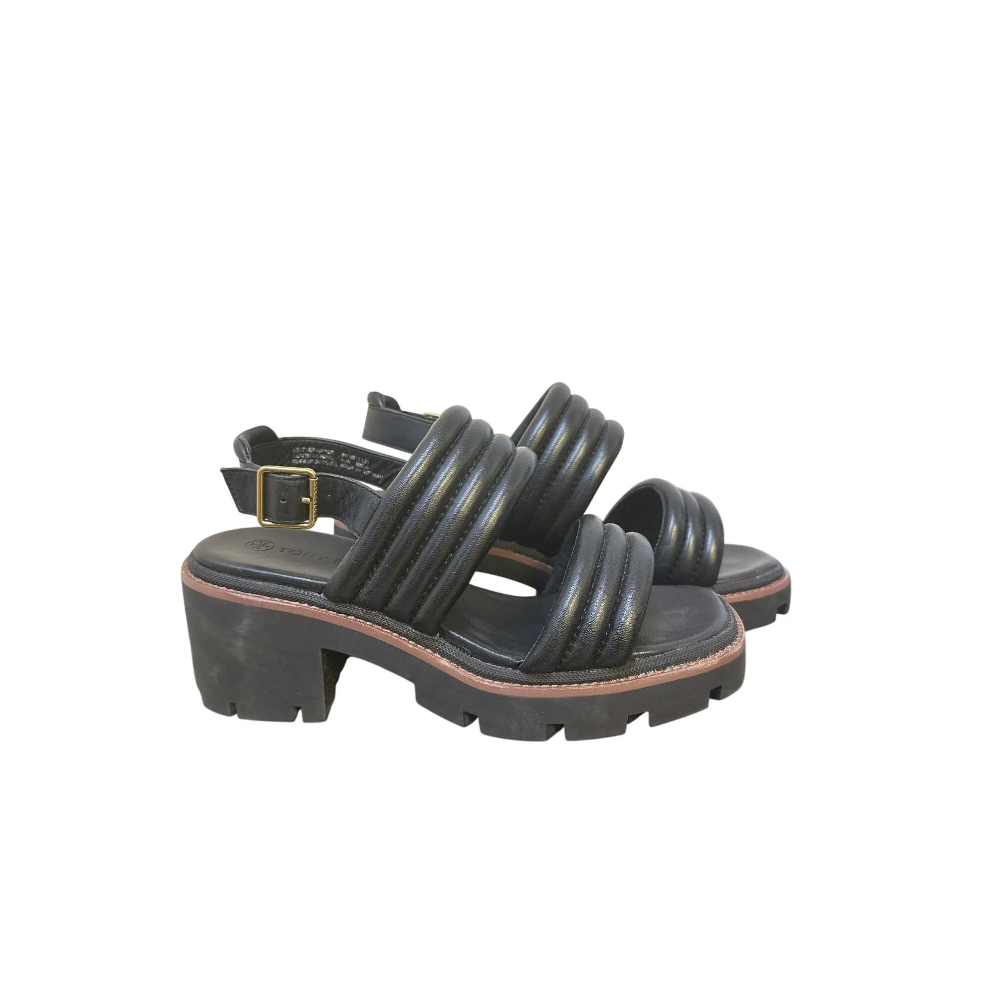 Tory Burch Black Chunky Platform Sandals w/Adjustable Ankle Buckle