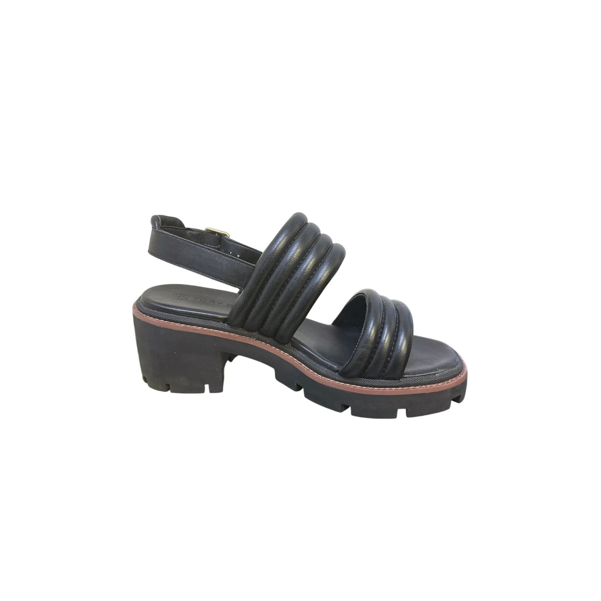 Tory Burch Black Chunky Platform Sandals w/Adjustable Ankle Buckle