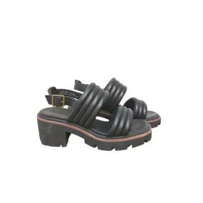 Tory Burch Black Chunky Platform Sandals w/Adjustable Ankle Buckle