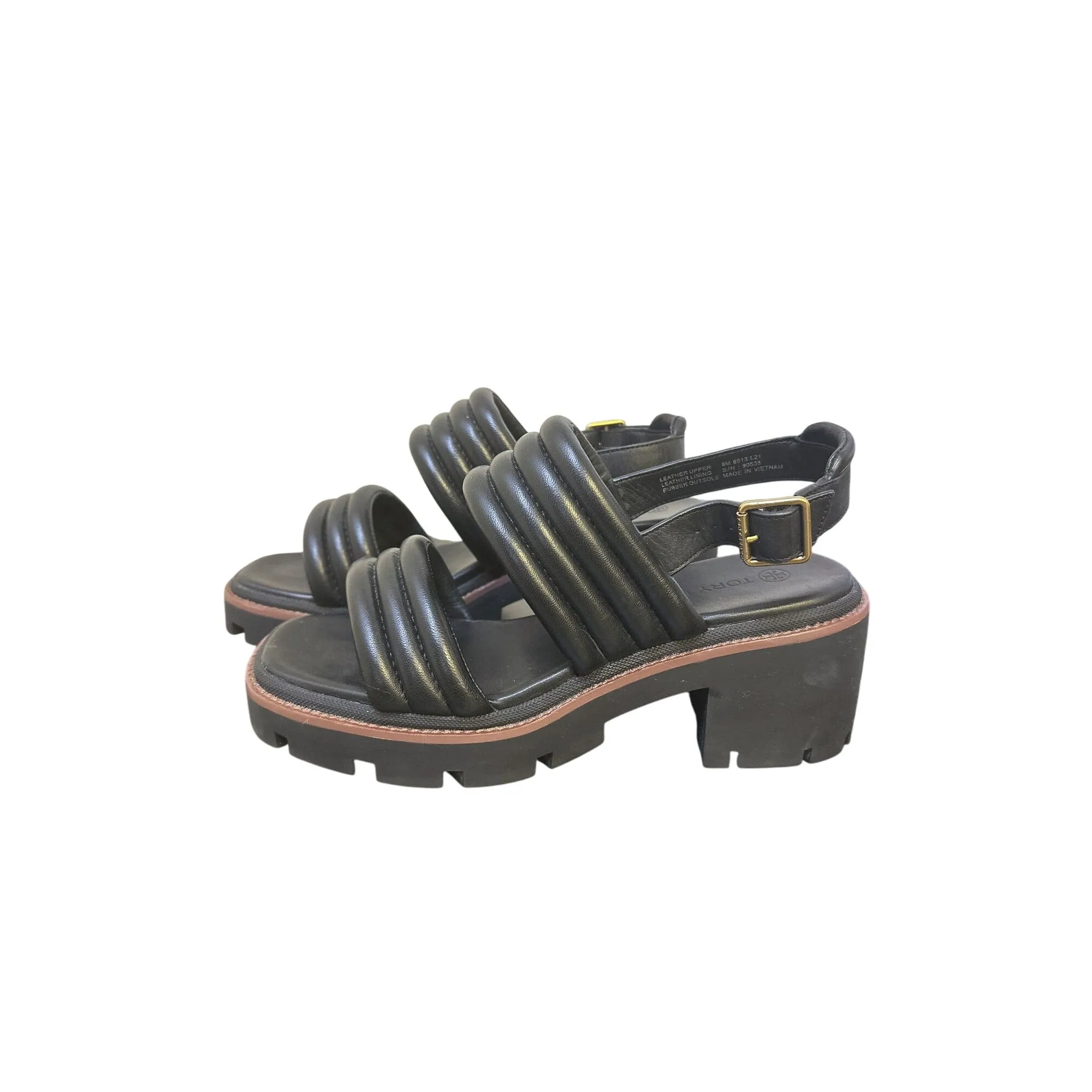 Tory Burch Black Chunky Platform Sandals w/Adjustable Ankle Buckle
