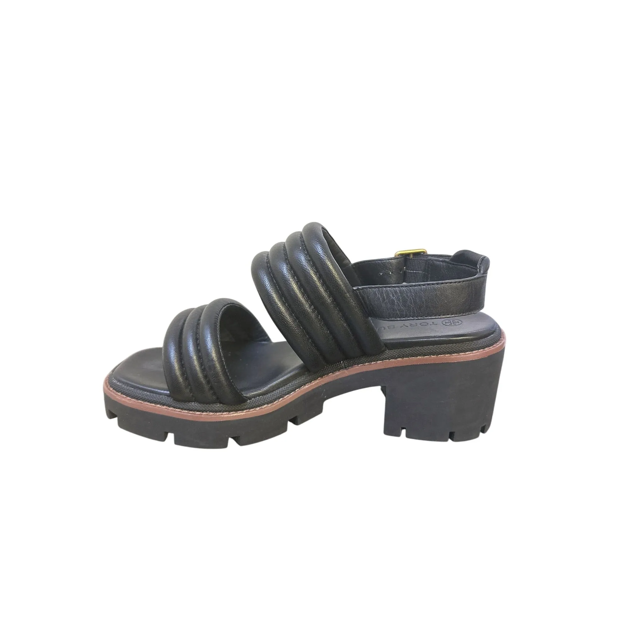 Tory Burch Black Chunky Platform Sandals w/Adjustable Ankle Buckle