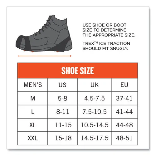 Trex 6300 One Piece Slip-on Ice Cleats, Large, Black, Pair, Ships In 1-3 Business Days