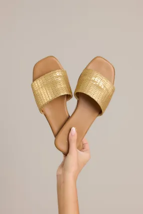 Walk Confidently Gold Sandals