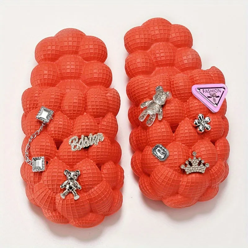 Women's Fashionable Bubble Slippers With Charm
